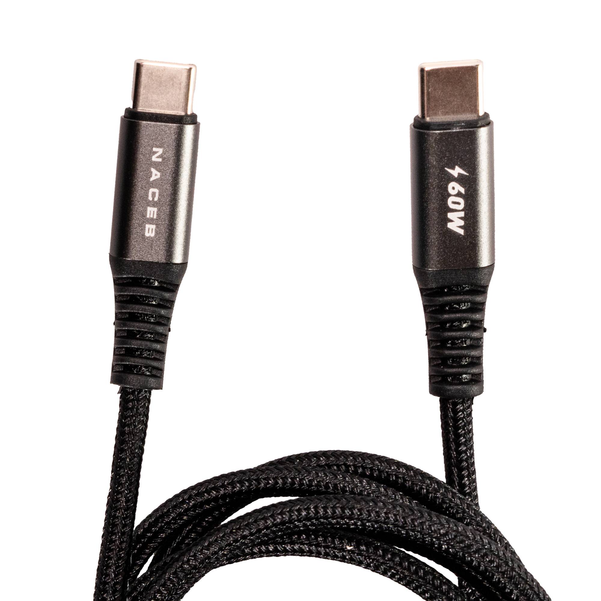 NACEB CABLE TIPO-C AC 60W 1M NA-0140 - NACEB CABLE TIPO-C AC 60W 1M NA-0140 -